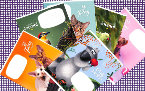 Зошит в косу лінію - 12 арк. (з різними мотивами на палітурці)